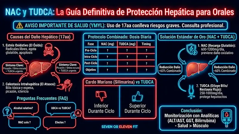 Protocolo NAC y TUDCA para reducir toxicidad hepática en ciclos de esteroides