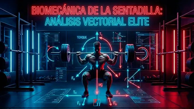 Análisis de vectores de fuerza y palancas en sentadilla