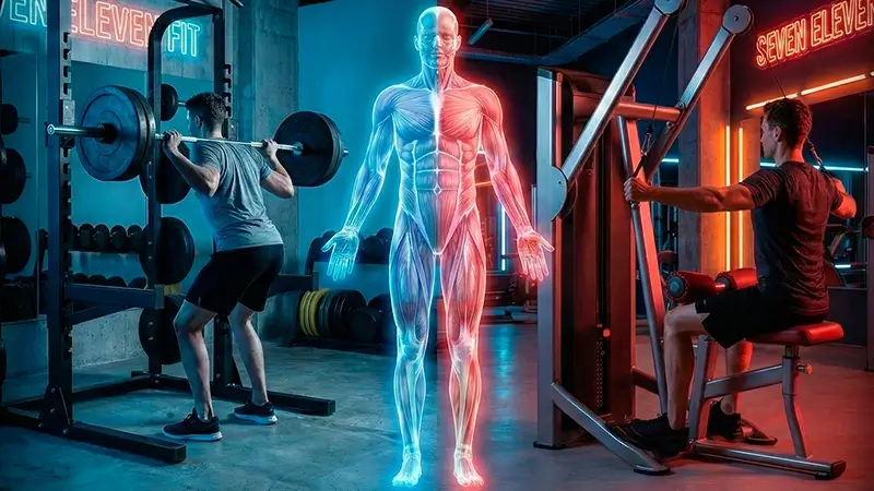 Comparativa de ejercicios de máquina vs levantamiento libre