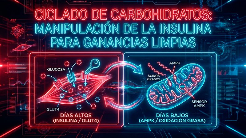 Esquema metabólico de ciclado de carbohidratos y sensibilidad a la insulina